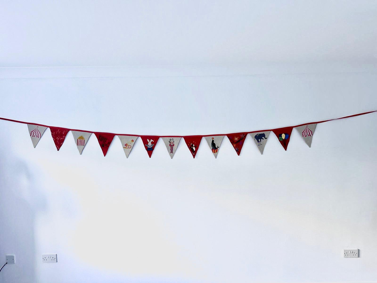 The bunting indoors